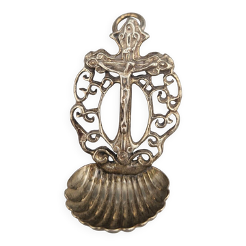 Cuillère coquille en argent 800 religieuse Italie Padoue années 1950