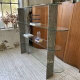 Roche Bobois stone and glass sculpture shelf 1970s