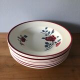 Set of 8 old deep plates Badonviller