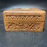 Carved wooden box