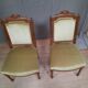Paire de chaise en chêne et velour