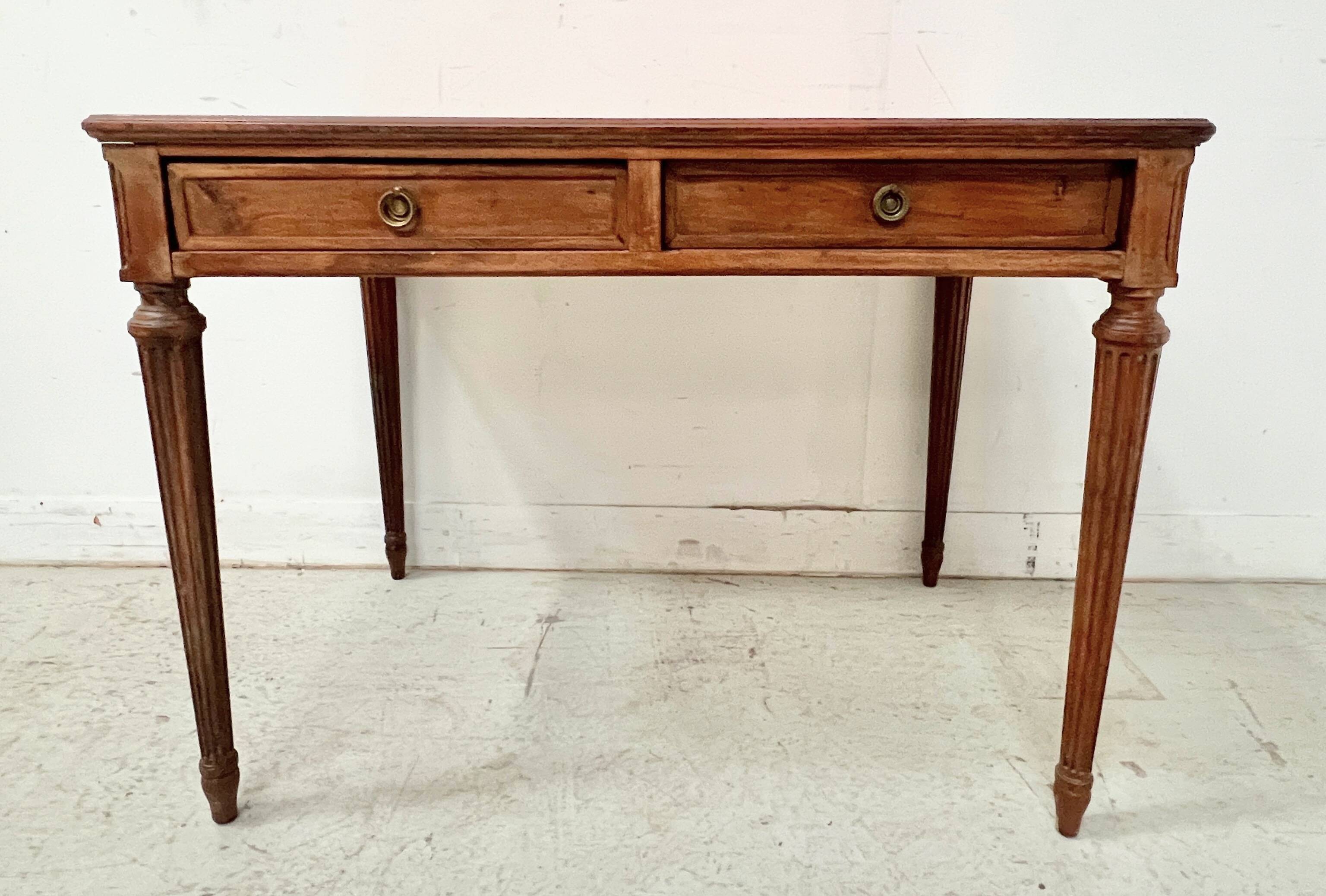 Louis XVI style desk in stained beech, 20th century.