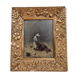 Oil on wood panel nineteenth century