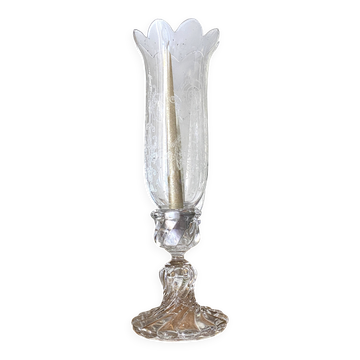 Important Photophore / Bougeoir en cristal de Baccarat signé