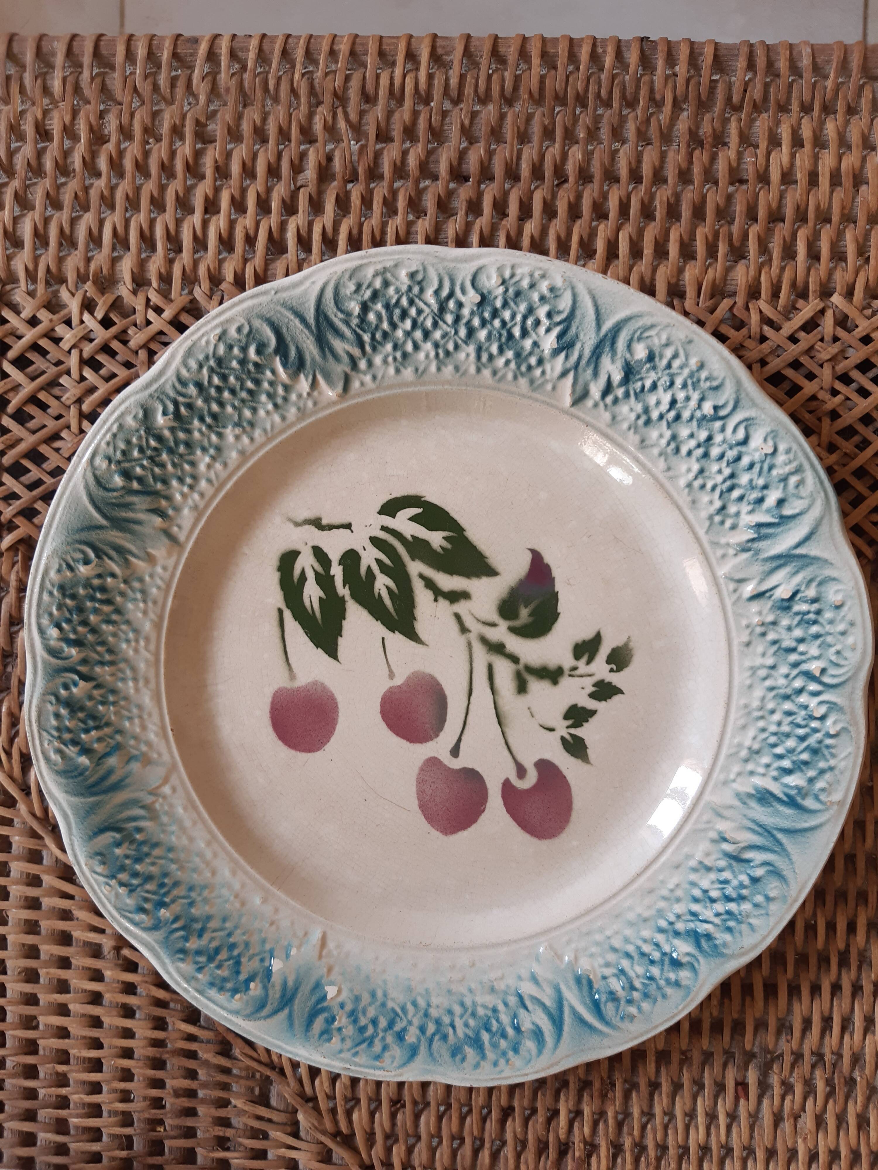 Lot de 6 assiettes barbotine