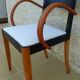 Fauteuil bridge Stella en bois et tissu, années 50