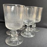 6 grands verres en cristal taillé XIXème