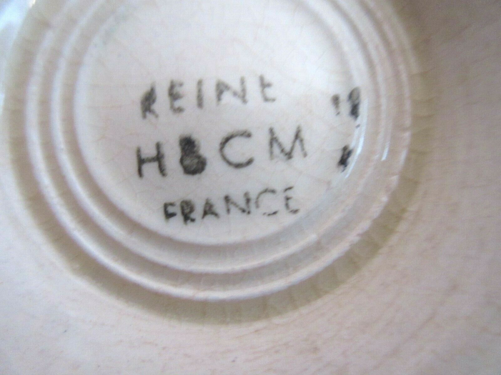 Old bowl signed H - CM Choisy or Creil: Blueberry model