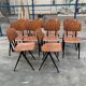 Set of 10 wooden Galvanitas chairs and compass legs model S16 Netherlands