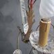 Antique tassel wall lamp in bronze and crystal