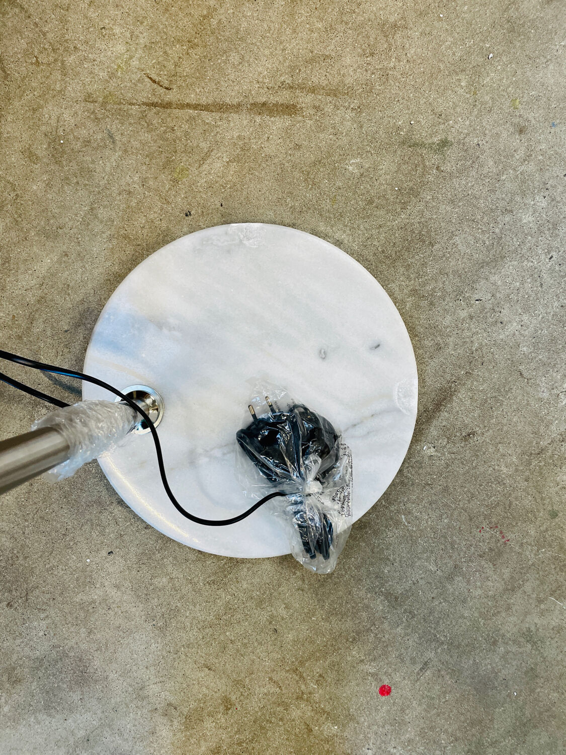 Orange round floor lamp