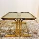 Vintage brass and smoked glass nesting tables