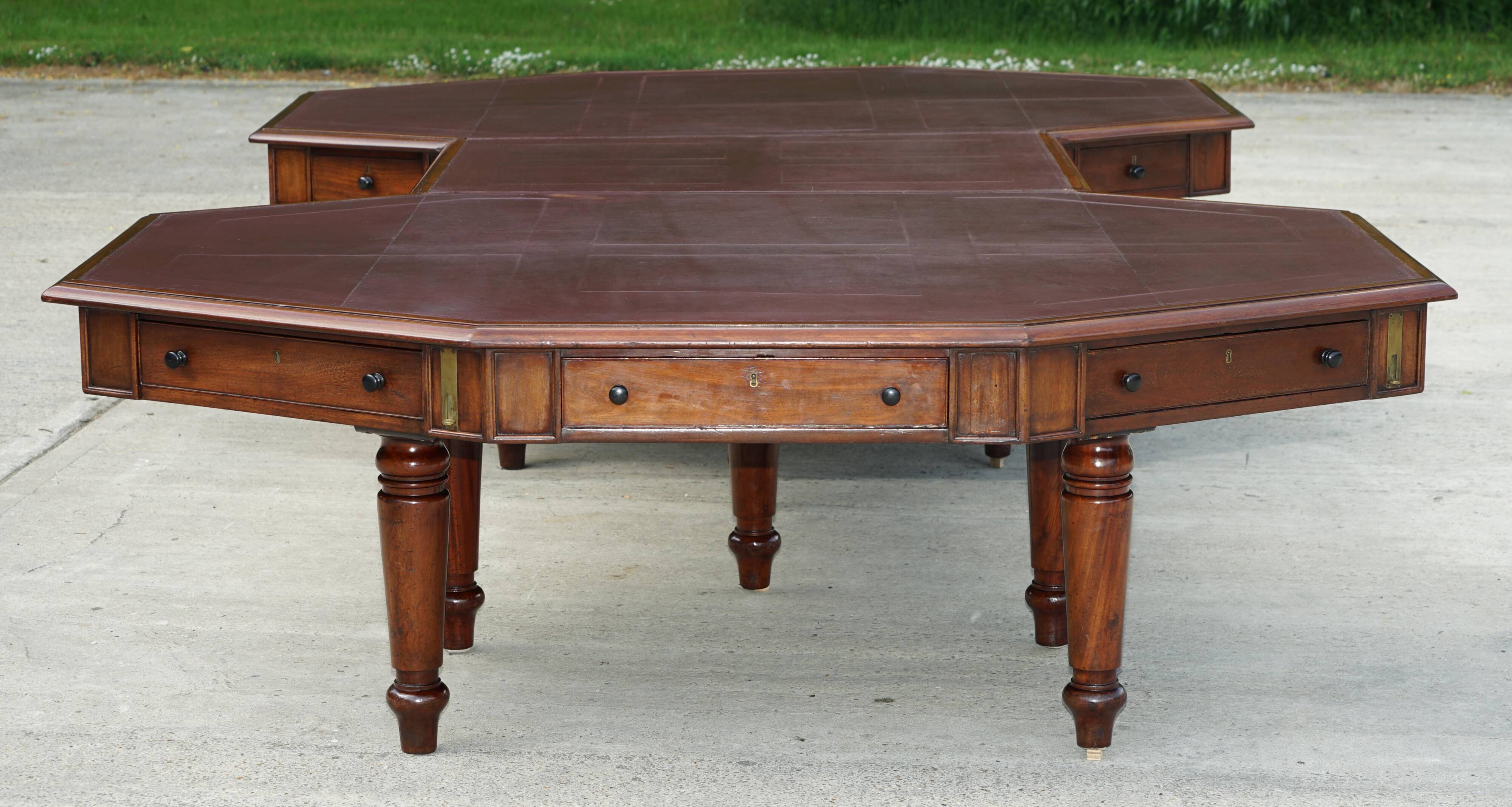 George III Antique Library Desk in Solid Mahogany 1780