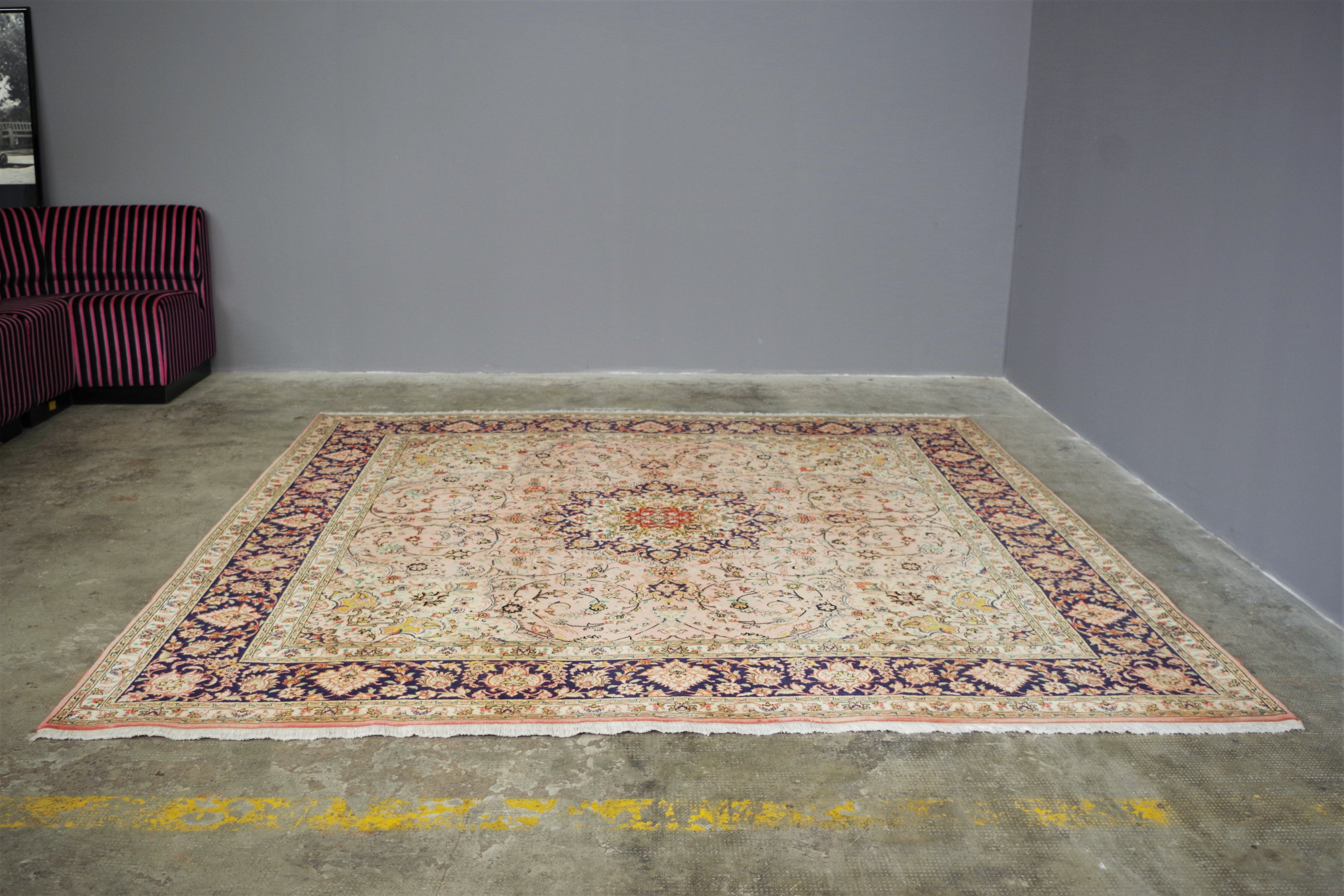 Fine Hand-knotted Tabriz Persian rug with fringes, Middle East, 2000s