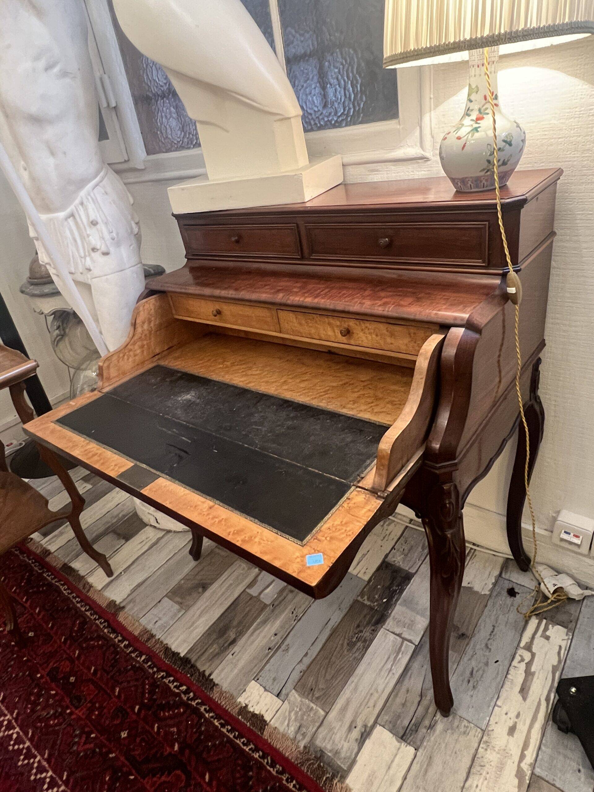 Small Napoleon III mahogany secretary desk, 19th century