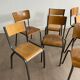 Set of 10 mismatched industrial chairs vintage mullca