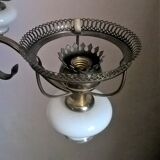 Gloss metallic patinated and gold and double opalines three fires Scandinavian style of the 30s