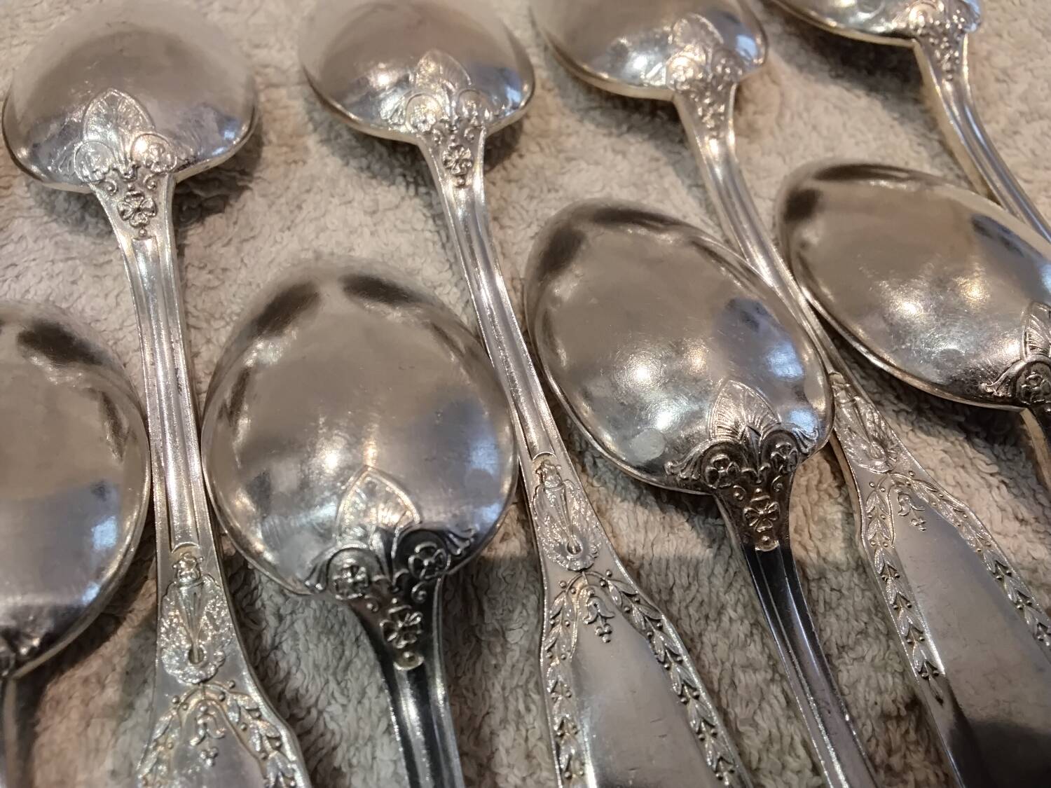 12 silver-plated metal coffee spoons by Ravinet & Cie, Empire 81.