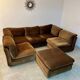 Old modular velvet sofa design from the 70s vintage 6 elements