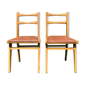Pair of vintage sky camel chairs