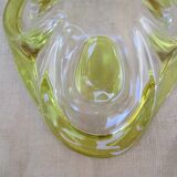 Coupe a fruits en verre colore jaune