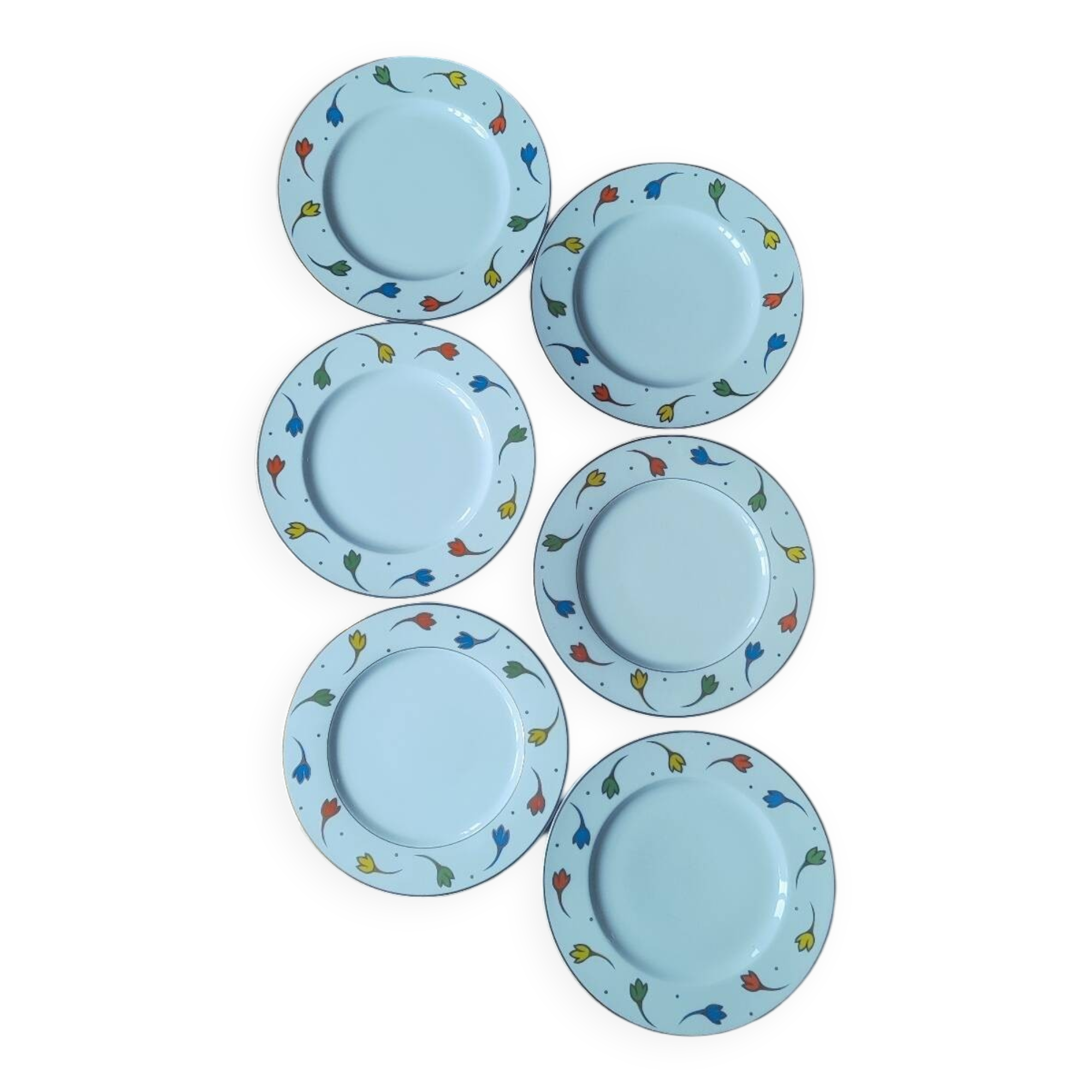 Set of porcelain plates with a frieze from Royal Limoges.