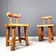 Set of 6 sculptural brutalist dining chairs, 1960s