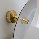 Otientable brass wall lamp and enamelled sheet metal