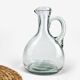 Cruche à eau ancienne en verre soufflé épais