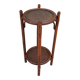 Vintage folding wooden and wicker side table.