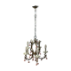 Lustre bronze et porcelaine 5 feux