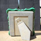 Green ceramic photo frame, vintage ceramic frame, photo frame, interior decoration