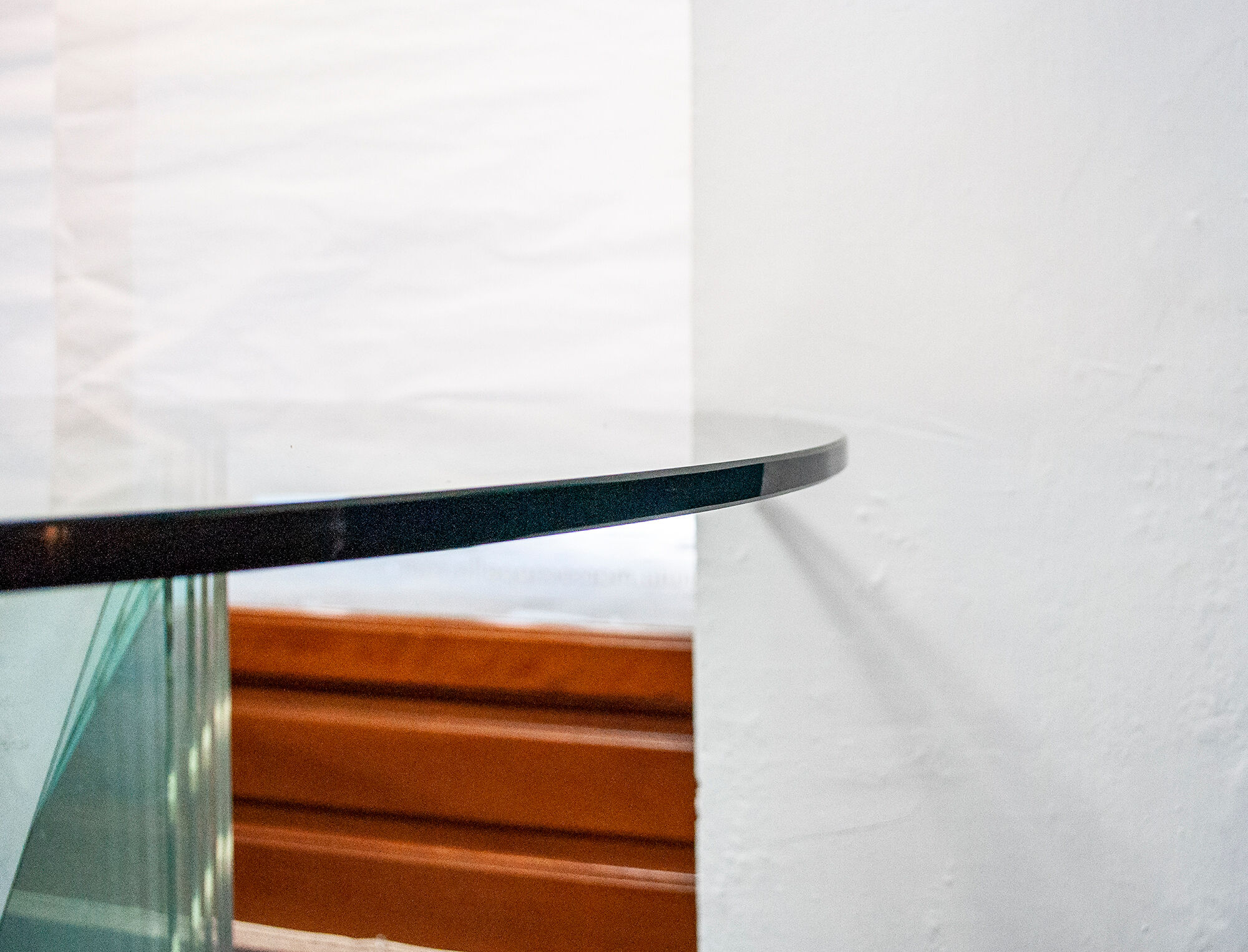 Table in crystal, mirror and licked brass, Italy 1970s