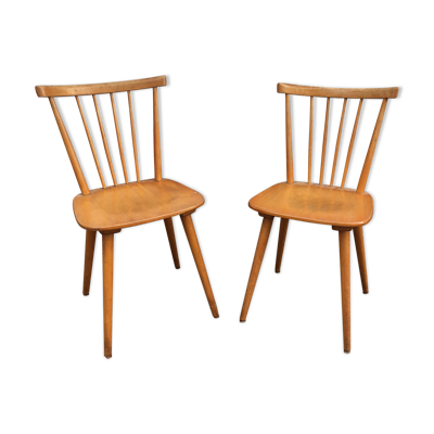 Paire de chaise bistrot scandinave en hêtre
