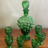 Carafe à liqueur et verres forme grappe raisin