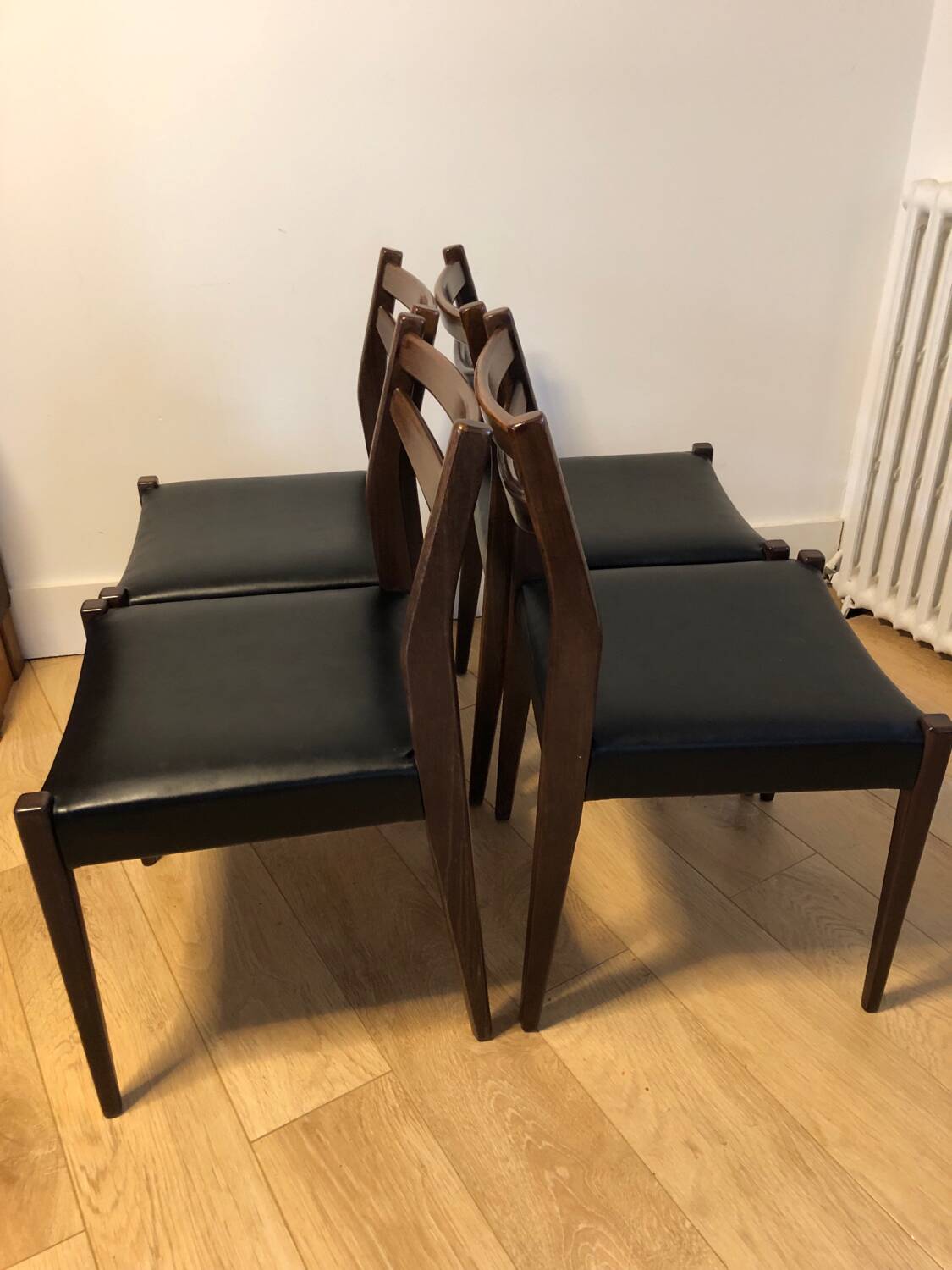 Series of 4 vintage Scandinavian style chairs
