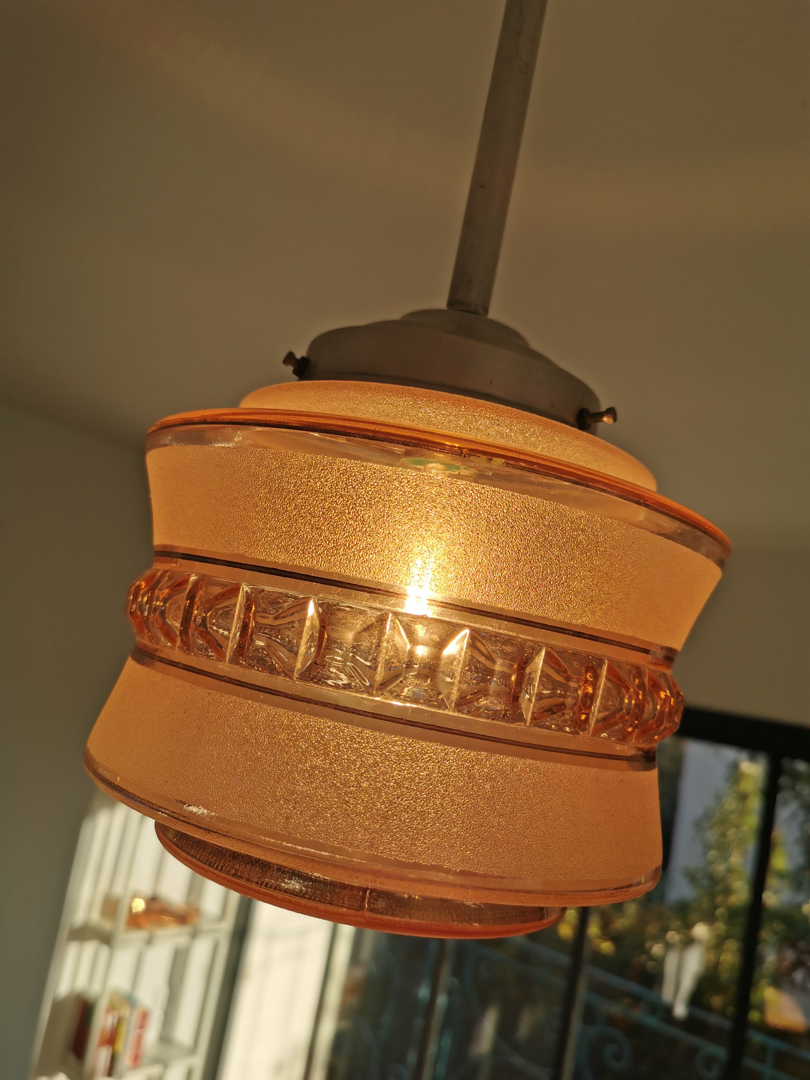 Vintage glass globe pendant lamp