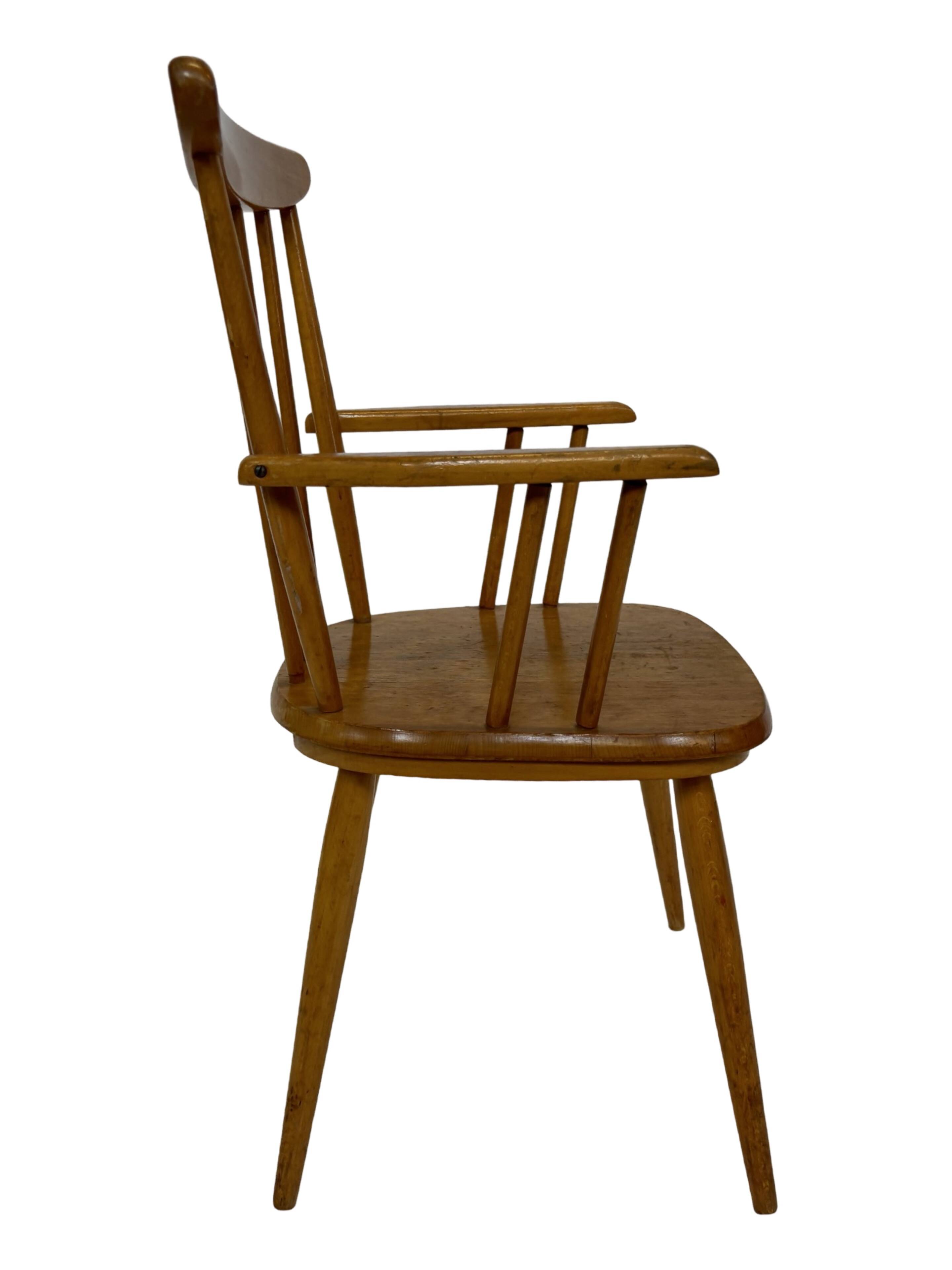 Vintage children's chair children's room slatted chair design 50's