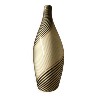 50s Dino Martens for Aureliano Toso Murano Filigrana Glass Art Vase.