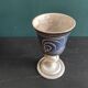 Set of 2 large ceramic glasses in blue and silver