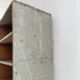 Large antique workshop cabinet with patinated wooden compartments, 20th century.