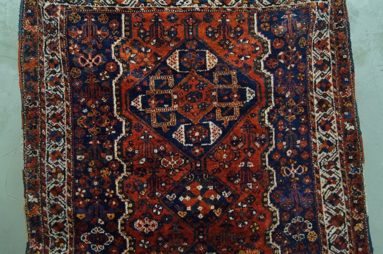 Antique Persian Shiraz carpet, 1900s, 225x162 cm