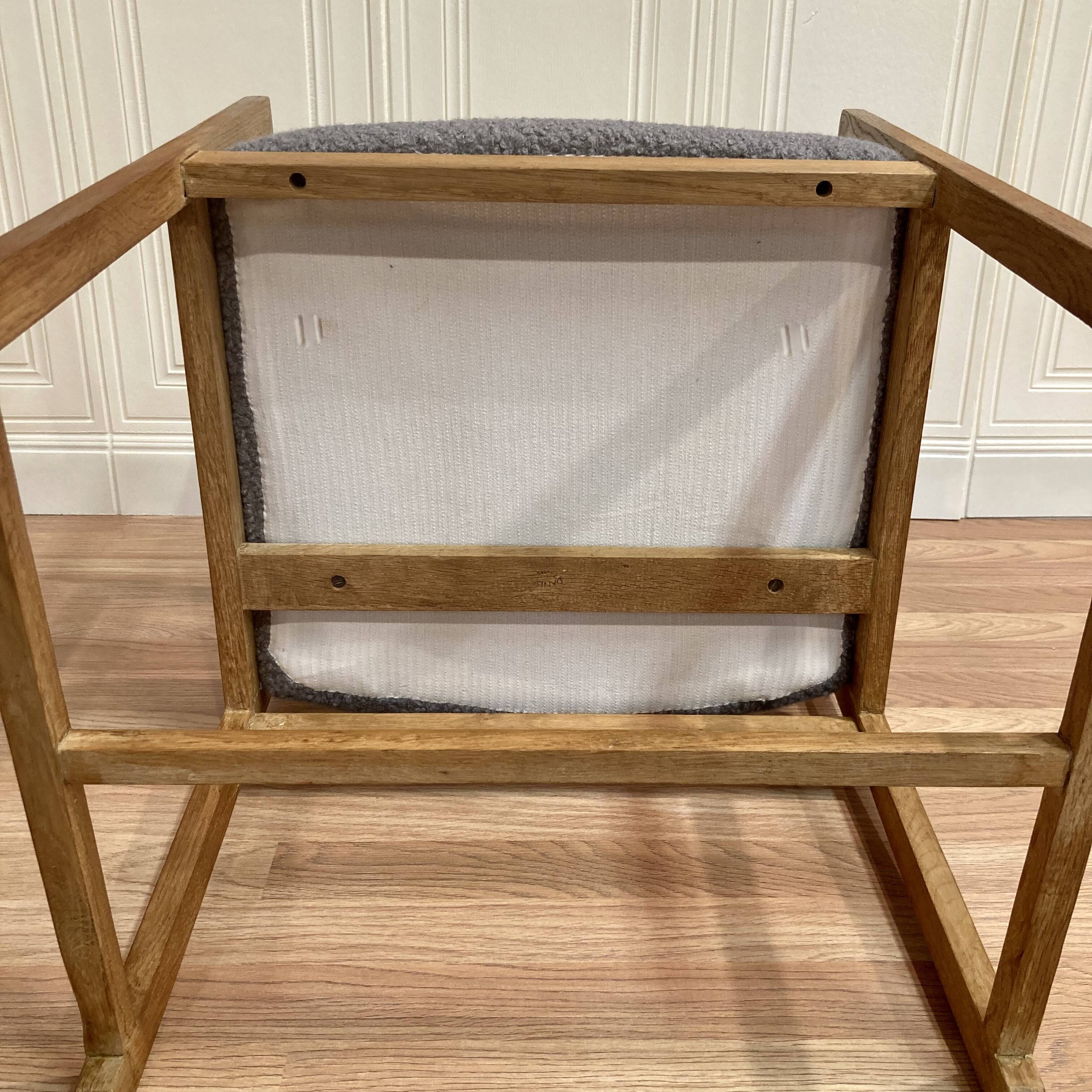 Oak chair design and scandinavian stamp 1950.