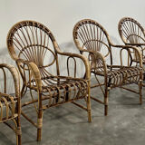 6 rattan armchairs