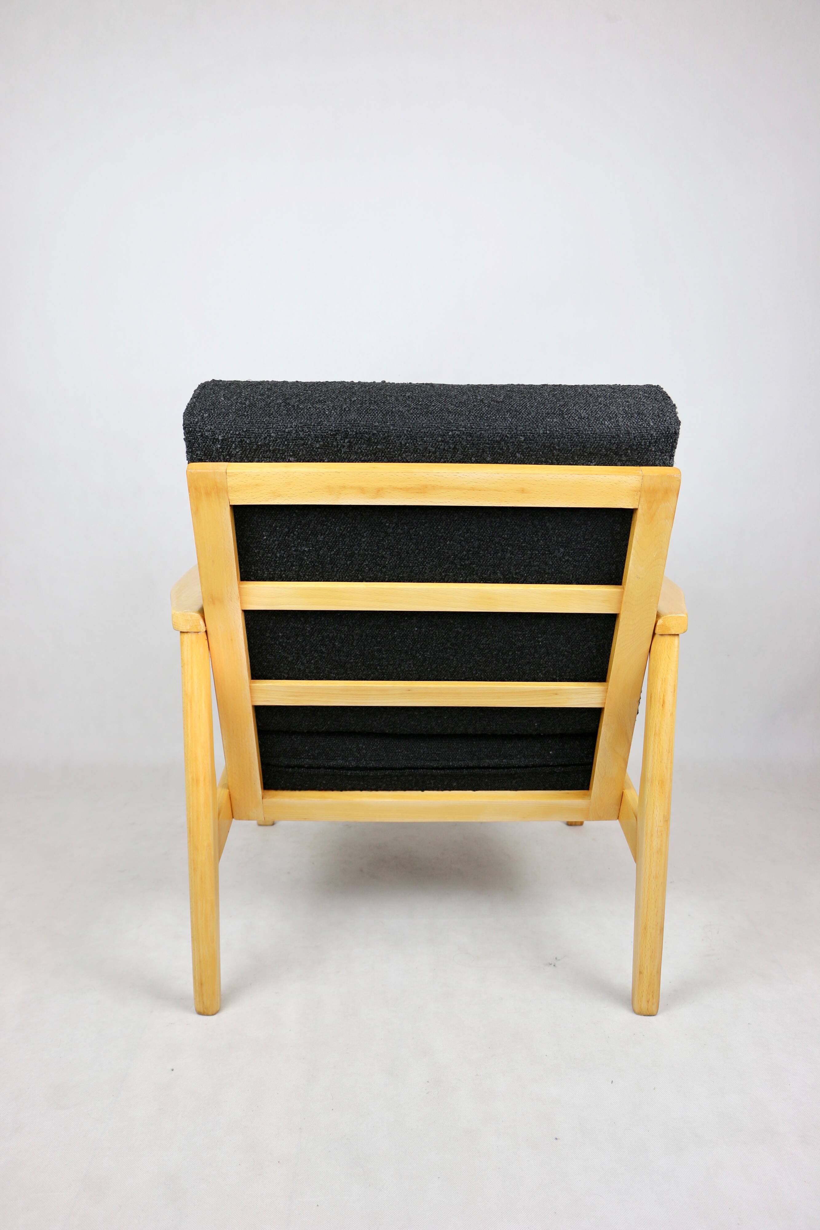 Fauteuil boucle noir danois, 1970s