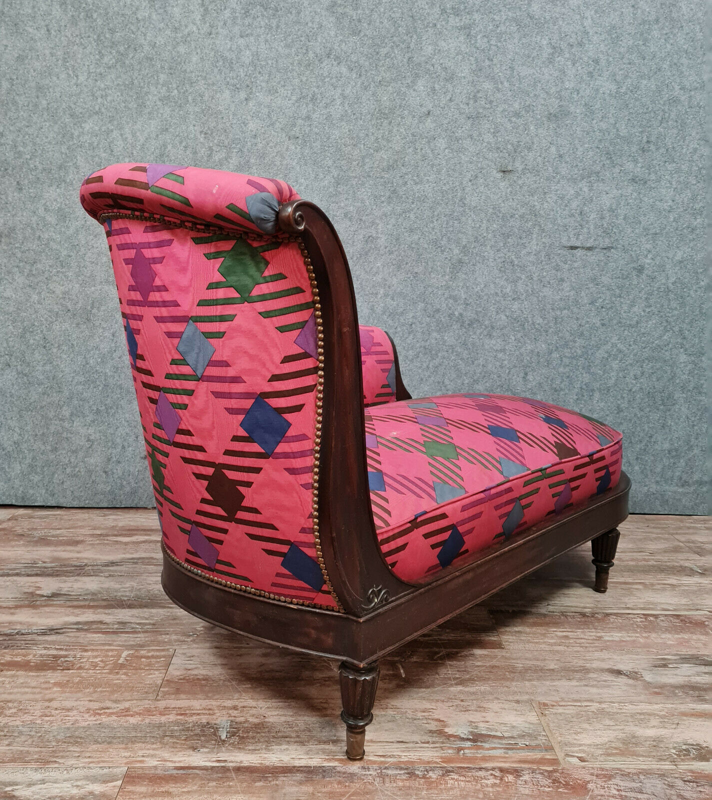 Napoleon iii era recamier bench in mahogany