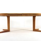 Bernhard Pedersen and Son oak round 2x extendable dining table 'Bogvad'