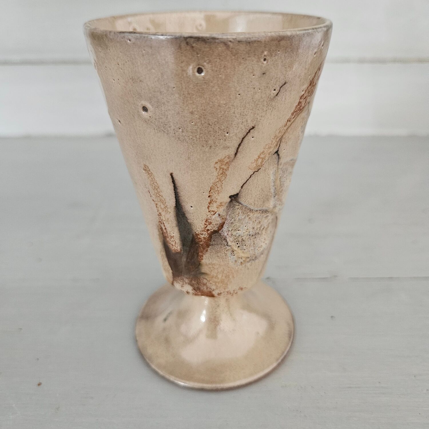 Pair of glazed stoneware mazagrans - Vintage, 1970s