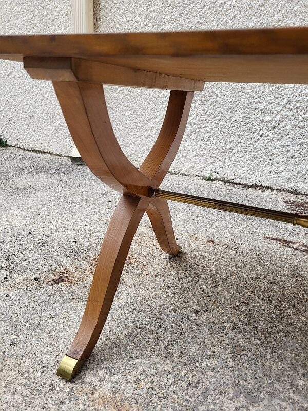 Table basse style bateau en acajou blond