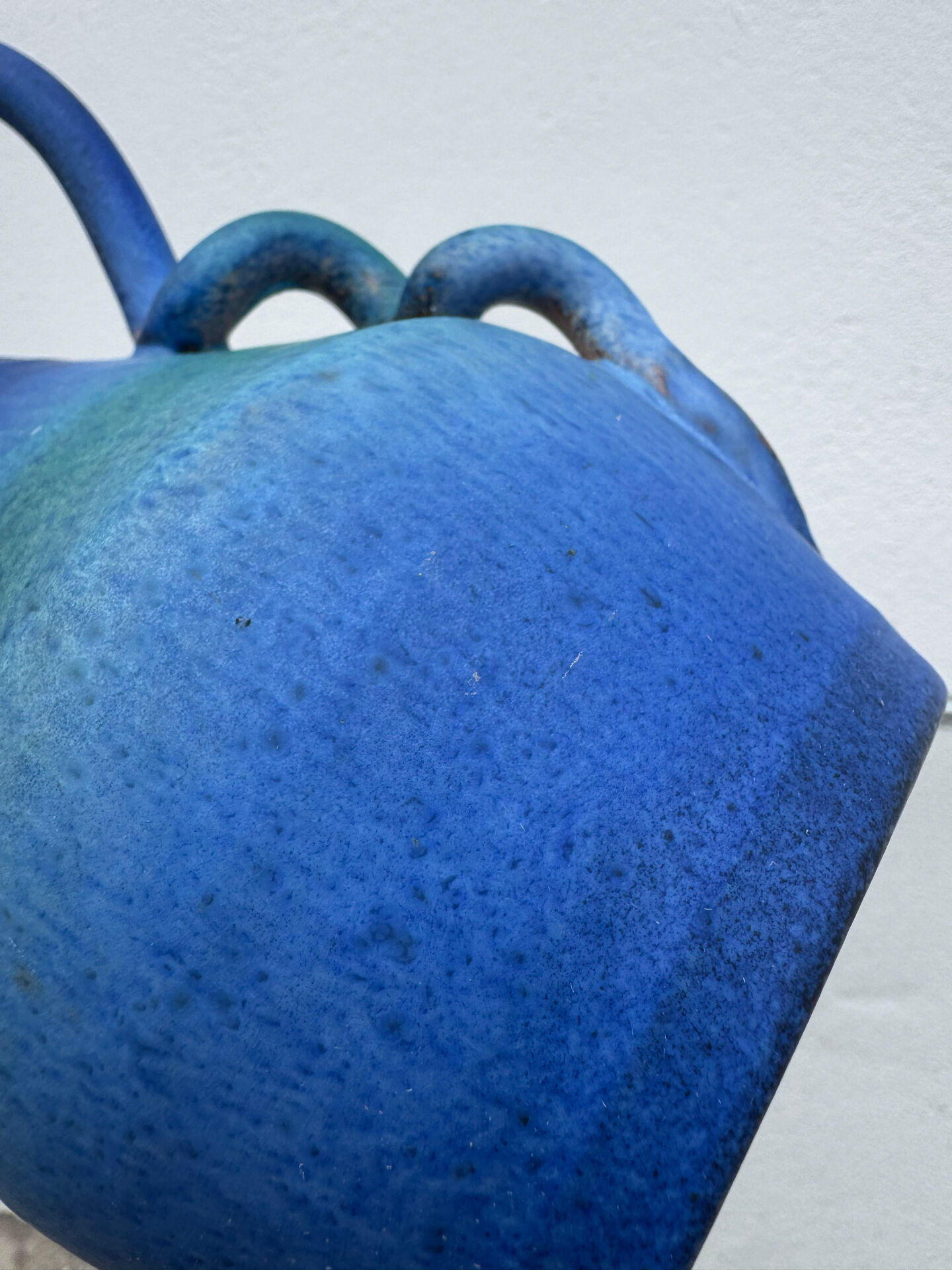 Vintage blue gradient ceramic vase